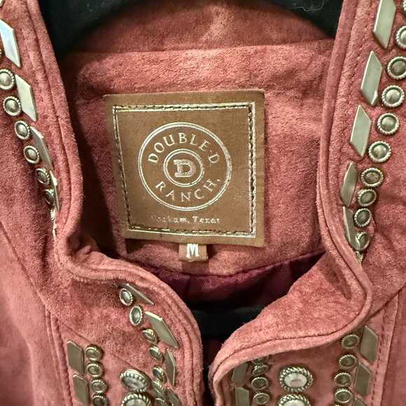 Suede Double D Ranch maroon studded jacket - Picture 3 of 4
